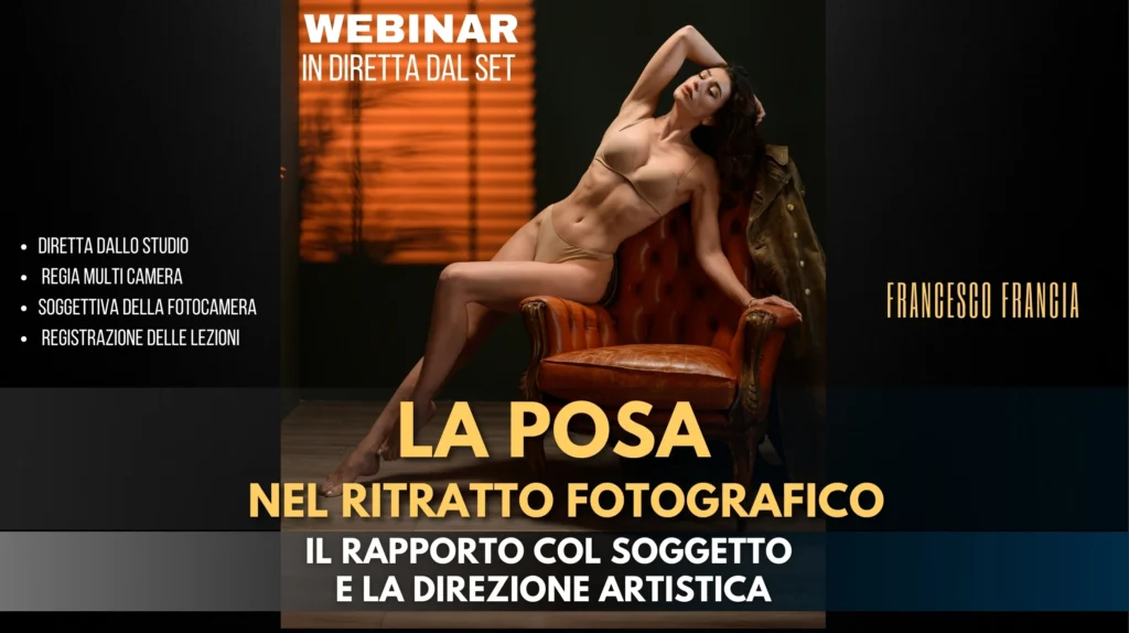 Modella in posa: corso sulla direzione artistica del soggetto nella fotografia di ritratto , moda , nudo e glamour di Francesco Francia, accademia della luce su schemiluce.com