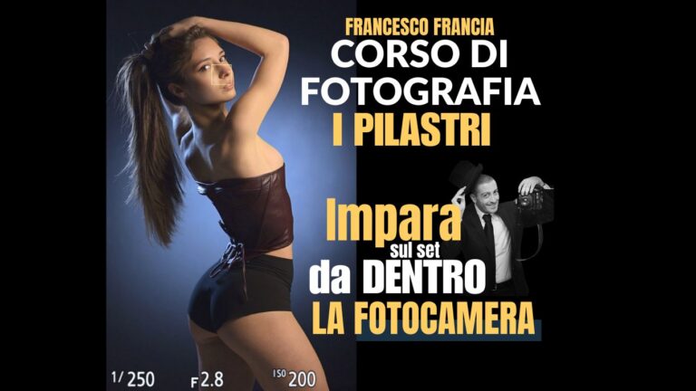 modella e fotografo in copertina di un corso base di fotografia con Francesco Francia, impara le basi della fotografia gratuitamente con esempi reali mostrati attraverso una regia e la soggettiva della fotocamera. Un corso di fotografia on line registrato e in diretta con un fotografo professionista